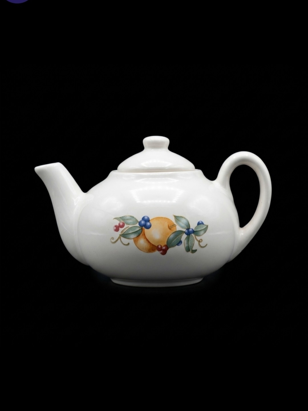 Vintage Corelle Abundance Teapot Ceramic Fruit
